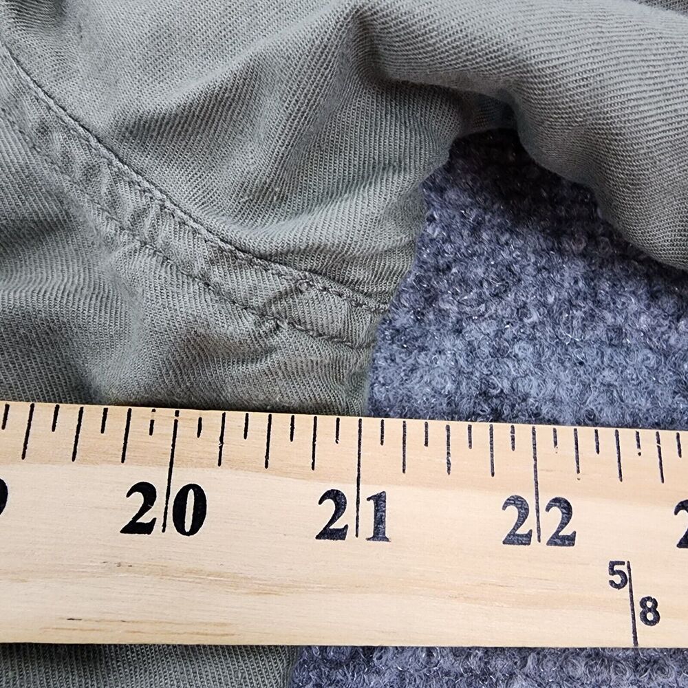 Eddie Bauer Jacket Women Large Green Linen Blend Metal Button Casual Safari Coat - Picture 5 of 16